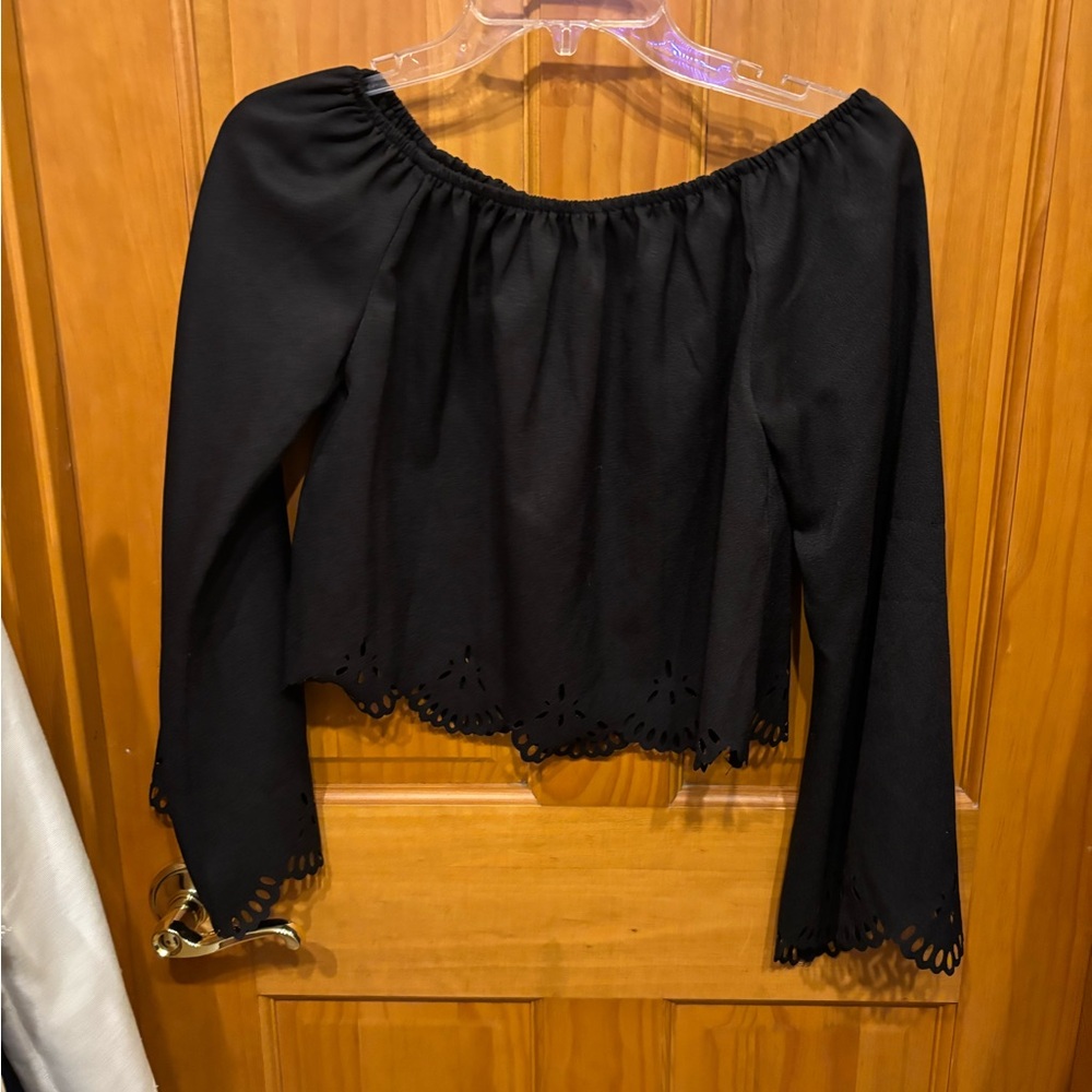 Black Off-Shoulder Women's Top